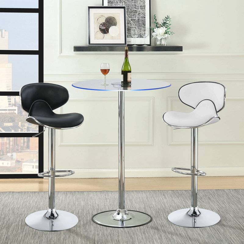 Tabouret de bar rembourré réglable (ensemble de 2), blanc
