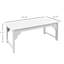 Banc de jardin blanc avec siège à lattes pour les porches avant, chaises d'extérieur robustes à cadre en acier thermolaqué pour jardin, supportant 264 lb
