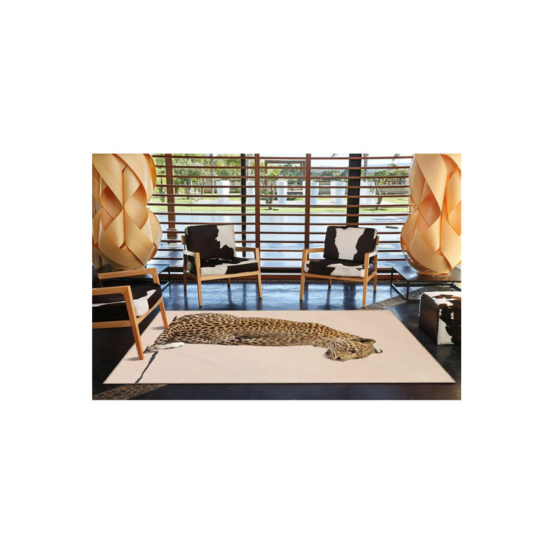 Tapis beige lavable à la machine, Carré 3 pi 3 po