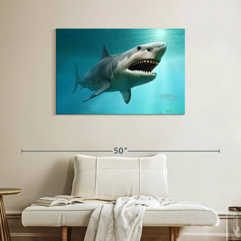 Brampt Extinct Megalodon Shark, 26'' H x 39'' W