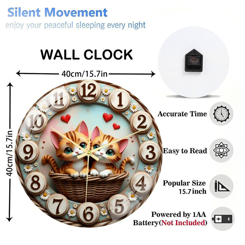 Horloge murale en verre 16 po