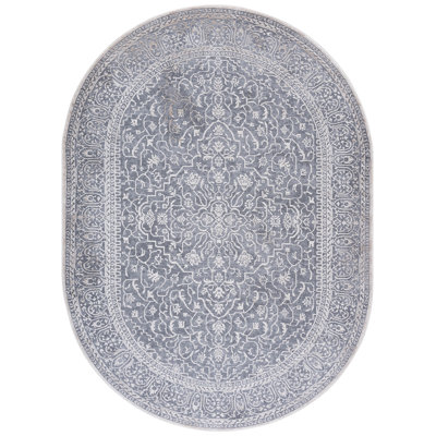 Calidia Floral Light Gray/Cream Area Rug