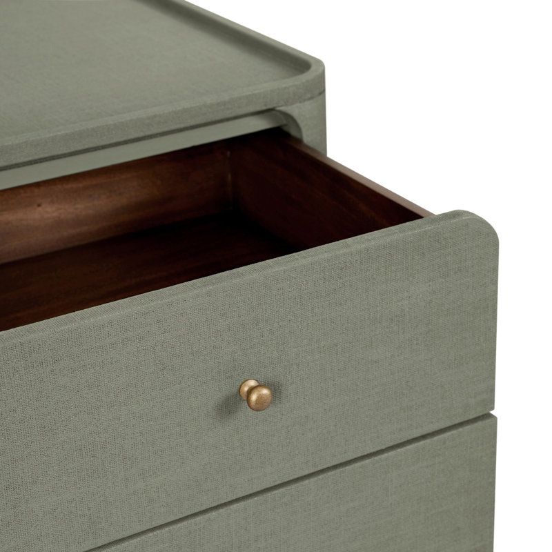 Paula 3 - Drawer Nightstand, Beige Painted Linen
