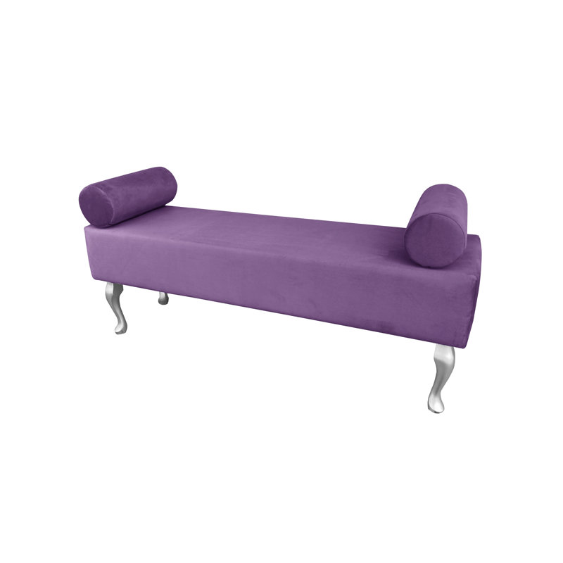 Baroque Upholstered Bench, Purple