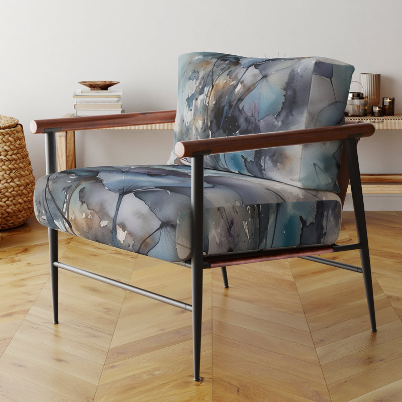 Fauteuil bleu et floral Bouquet, Noir
