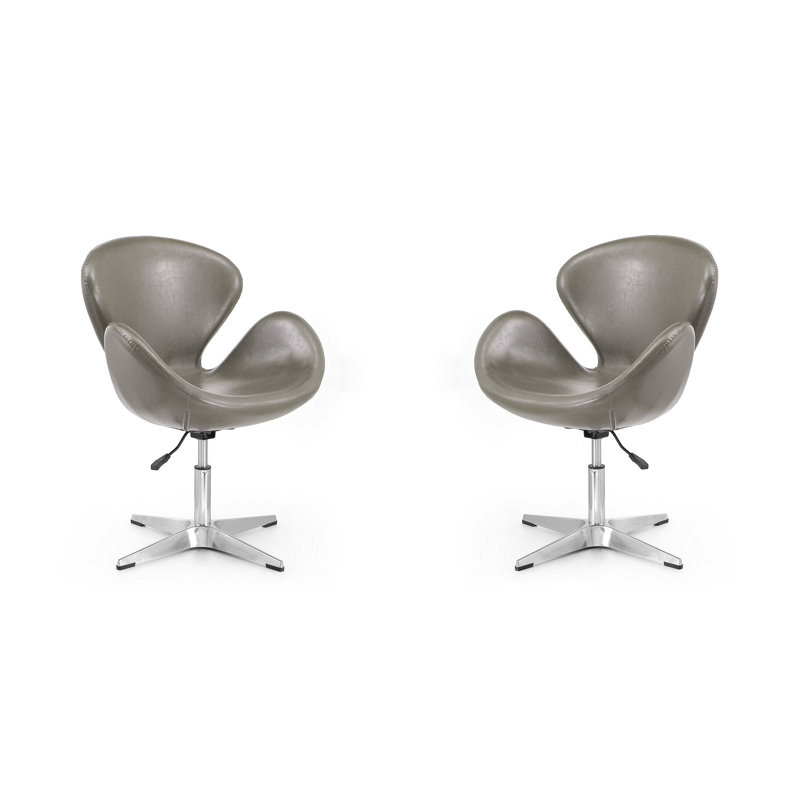 Fauteuil ballon rembourré en cuir Raspberry Modern Vegan, Similicuir caillou