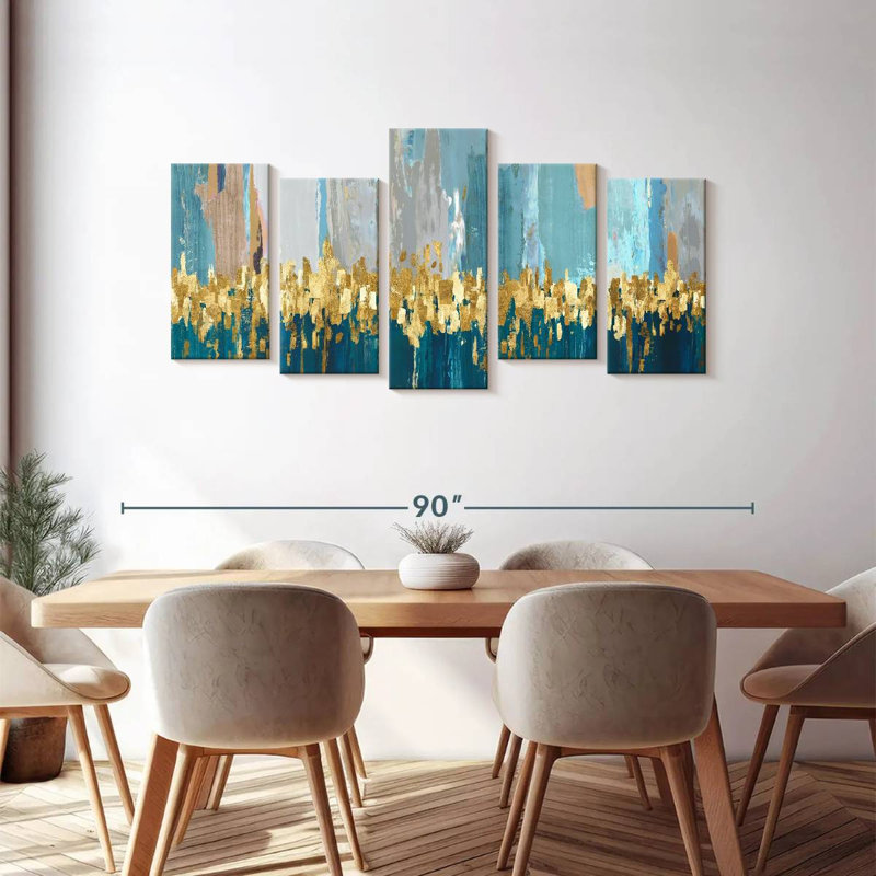Starlight - 5 impressions sur toile tendue, H 37 po x l 74 po x P 1,25 po