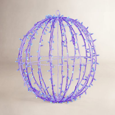 30" Fold-Flat Blue LED Hanging Sphere