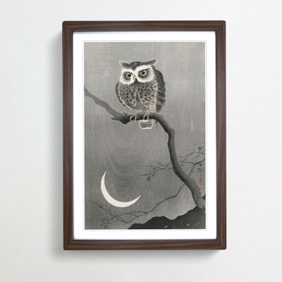 Long-Eared Owl Upon a Tree by Ohara Koson - Picture Frame Painting Print