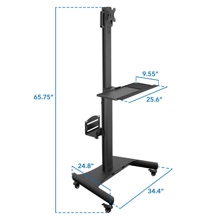 Mount-It! Mobile PC Workstation with Single Monitor Mount, Rolling