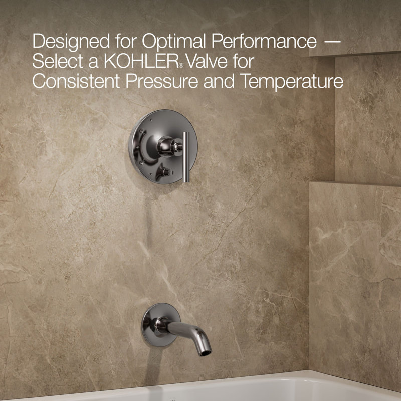 Purist Rite-Temp Bath And Shower Trim Set With Push-Button Diverter And Lever Handle, Less Showerhead, Vibrant Titanium