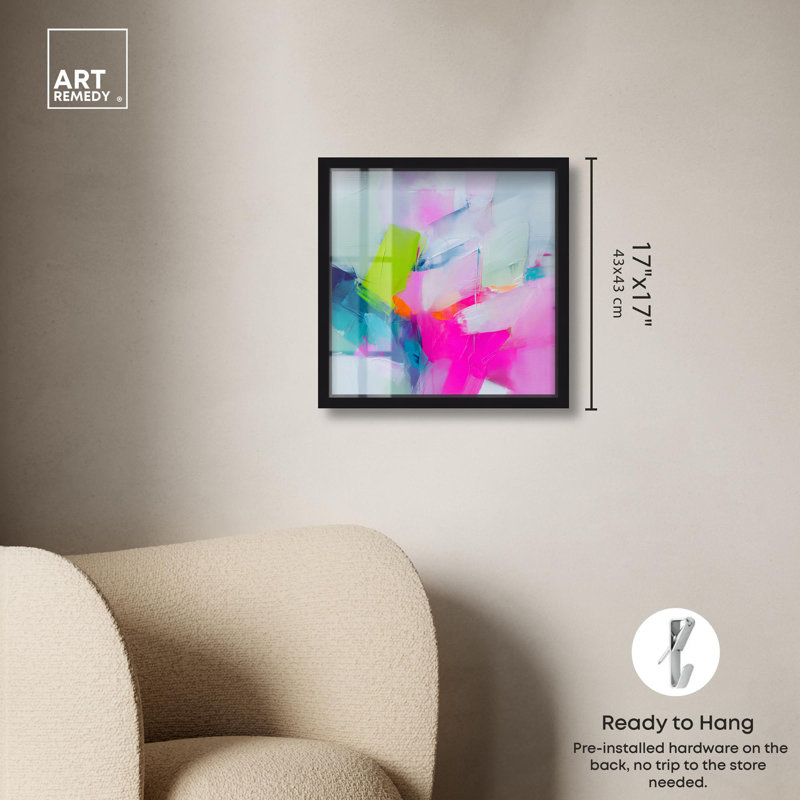 Décoration murale pastel Neon Cloudscape II par Art Remedy, H 17 po x l 17 po, Noir