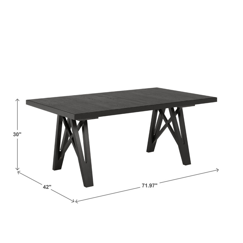 Ensemble de salle à manger extensible à finition en bois de 72 à 90 po Cipolla, Noir, noir, noir, noir