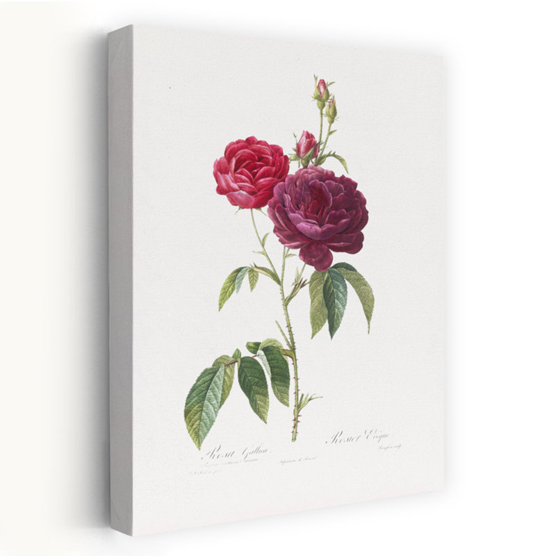Art floral rétro mauve, rétro, H 24 po x l 16 po