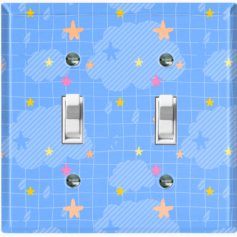 Patterned 2 - Gang Toggle Light Switch Standard Wall Plate