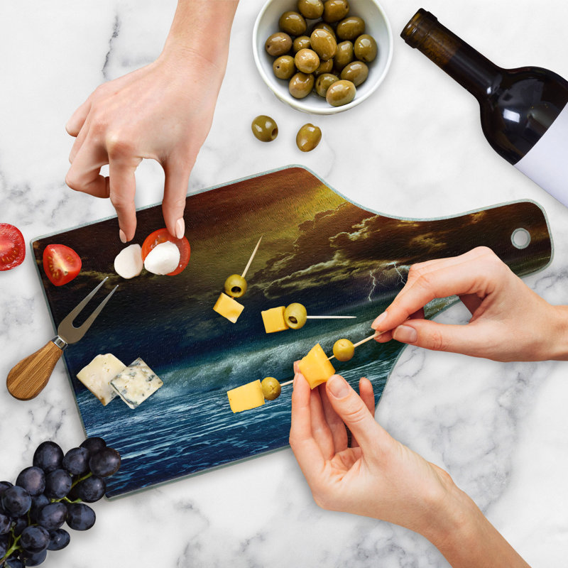 Ocean Thunderstorm Art Tempered Glass Cutting Board