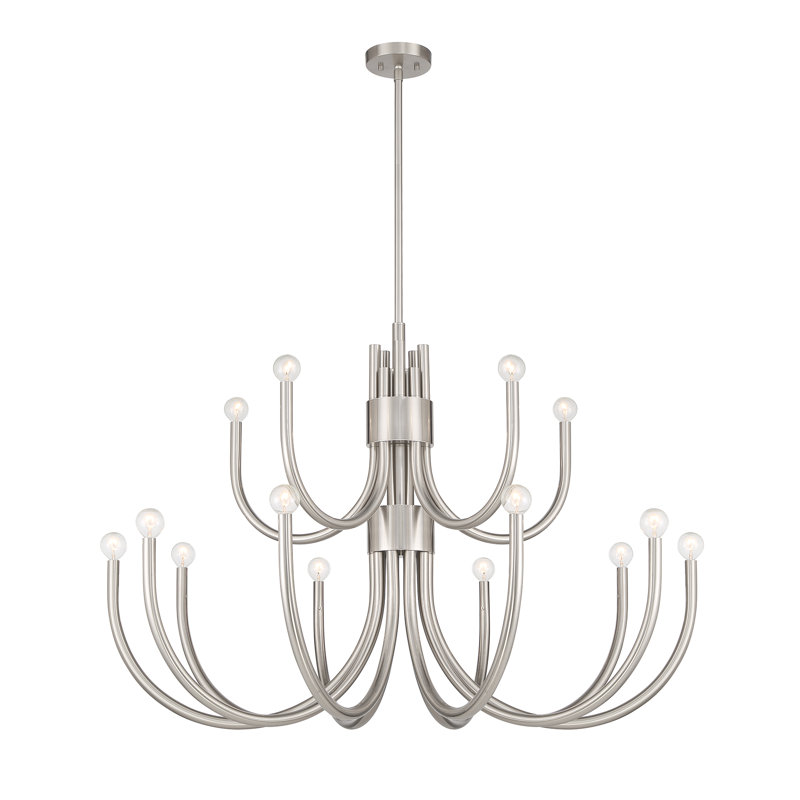 Sorrento 15-Light Chandelier, Satin Nickel