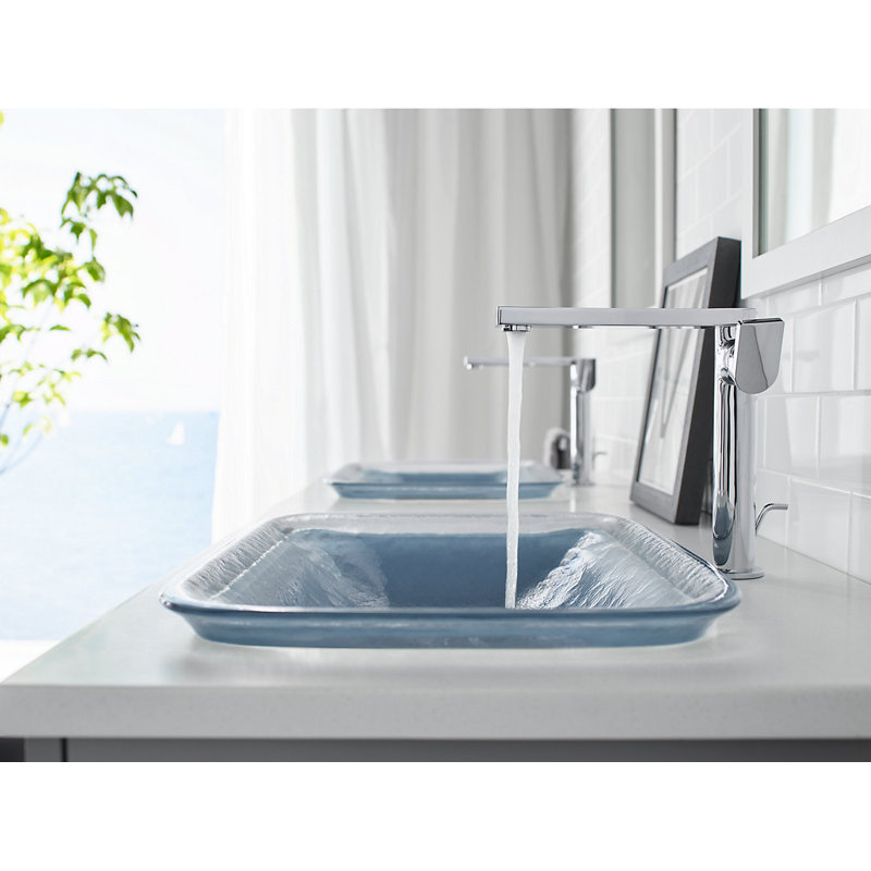 Kohler Inia, Artist Editions Rectangle Glass Wading Pool Bathroom Sink, Translucent Dusk