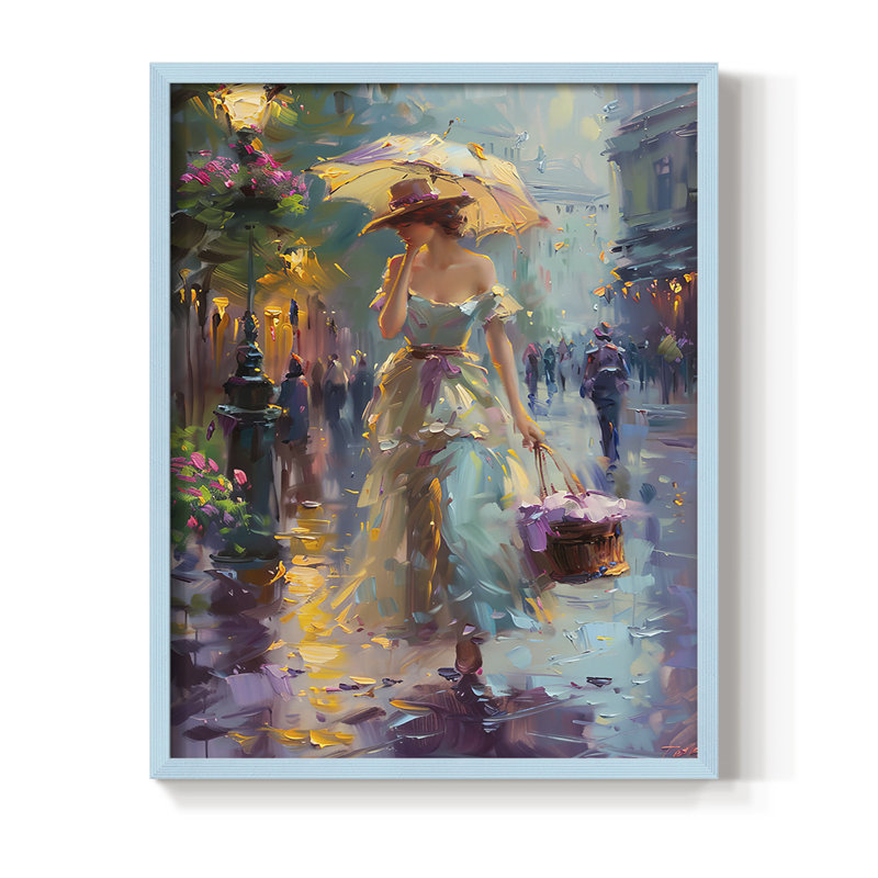 Reproduction encadrée WOMEN Series CM - bois massif, Bleu, H 15 po x l 12 po