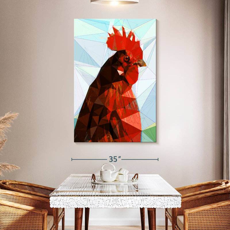 Coq géométrique, H 51 po x l 34 po