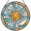 Panneau de vitrail Sunburst Design - H 12 po-1710306975