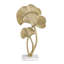 Decorative Gold Leaf Sculpture With Square Marble Base Set of 2 7.5" x 3" x 14" Gold/White