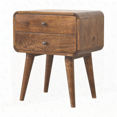 Table de chevet incurvée en bois massif Artisan Furniture