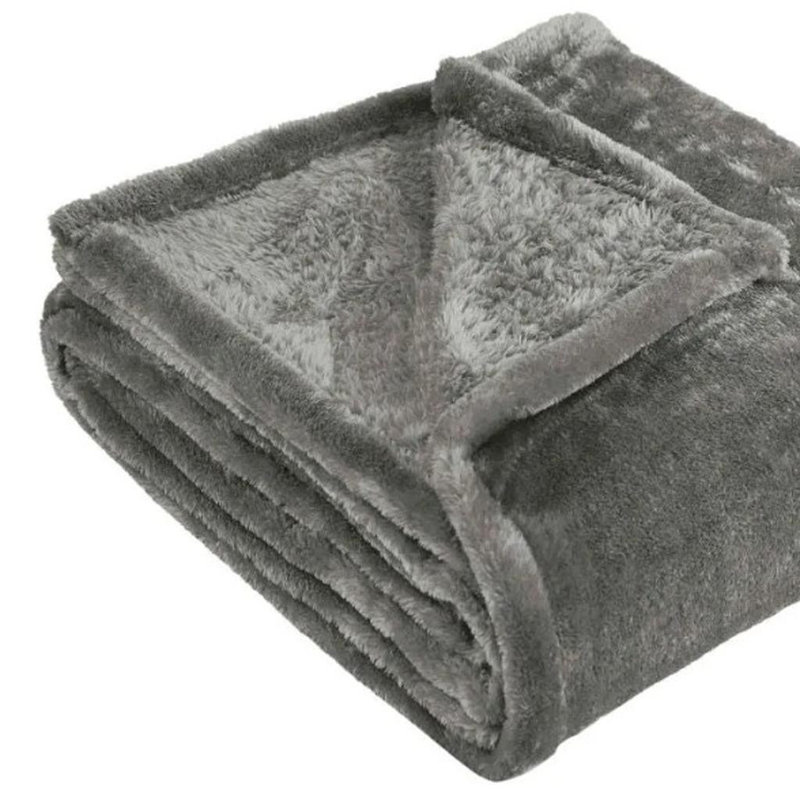 50" X 60" Silver Fleece Plush Throw Blanket