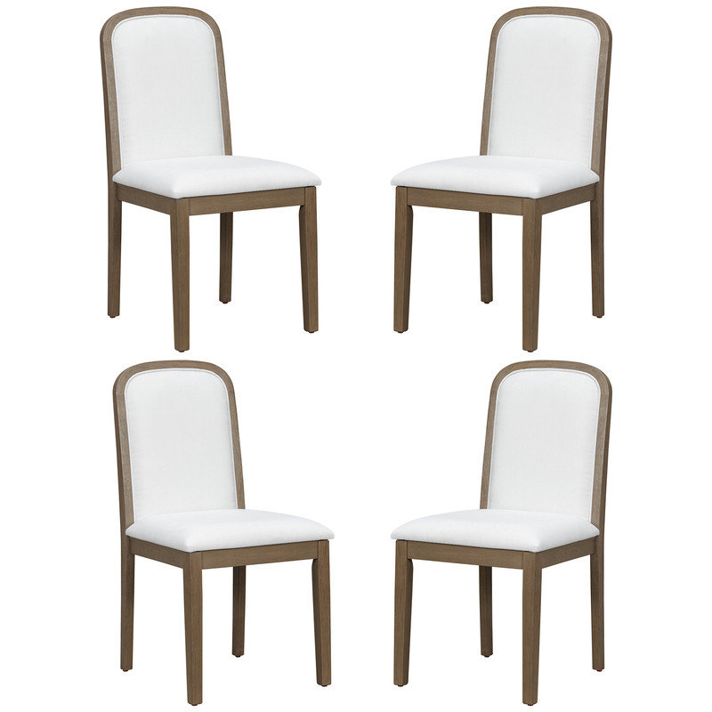 4 chaises de salle à manger rembourrées de style rétro, Brun, Brun, Brun