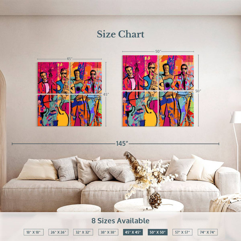 Abarca Jazz Quartet, 45" H x 45" W