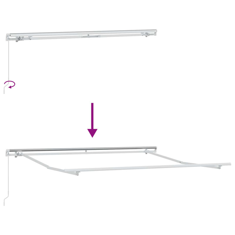 VidaXL Fabric Cover Retractable Patio Awning, Solid Colour, 165cm H x 400cm W x 200cm D, Taupe