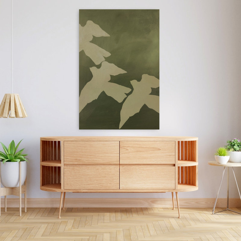 Art contemporain d'oiseaux, H 48 po x l 32 po