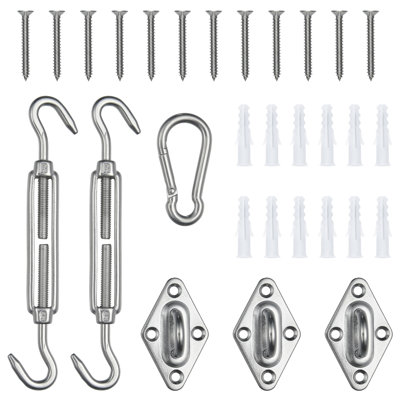 Ensemble de quincaillerie de voile d'ombrage triangulaire Yescom 5 "304 en acier inoxydable M6 accessoire 40 pièces pour auvent extérieur