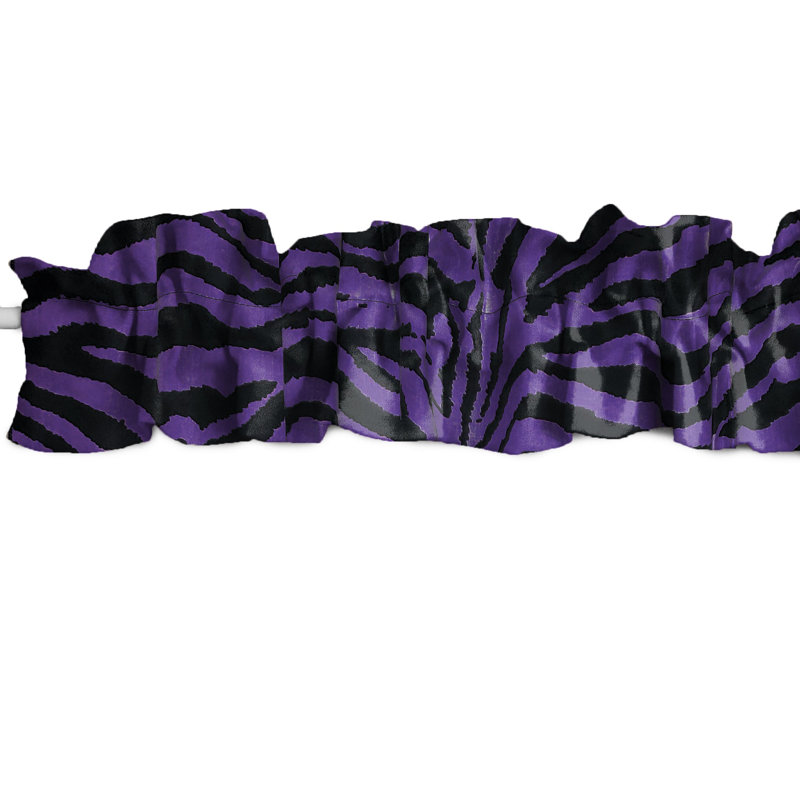 Cantonnière à imprimé zébré, L 72 po x L 7 po, Mauve