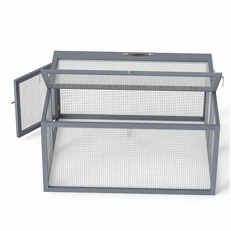 Cage à lapin pliante avec portes verrouillables et piquets de sol