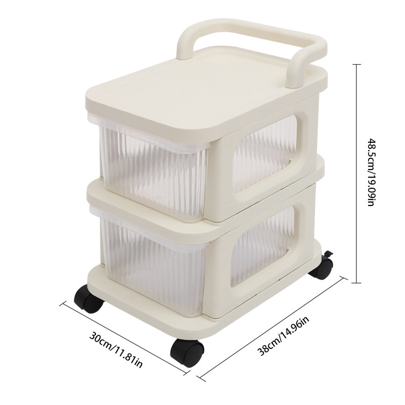 2-Layer Drawer Storage Cart