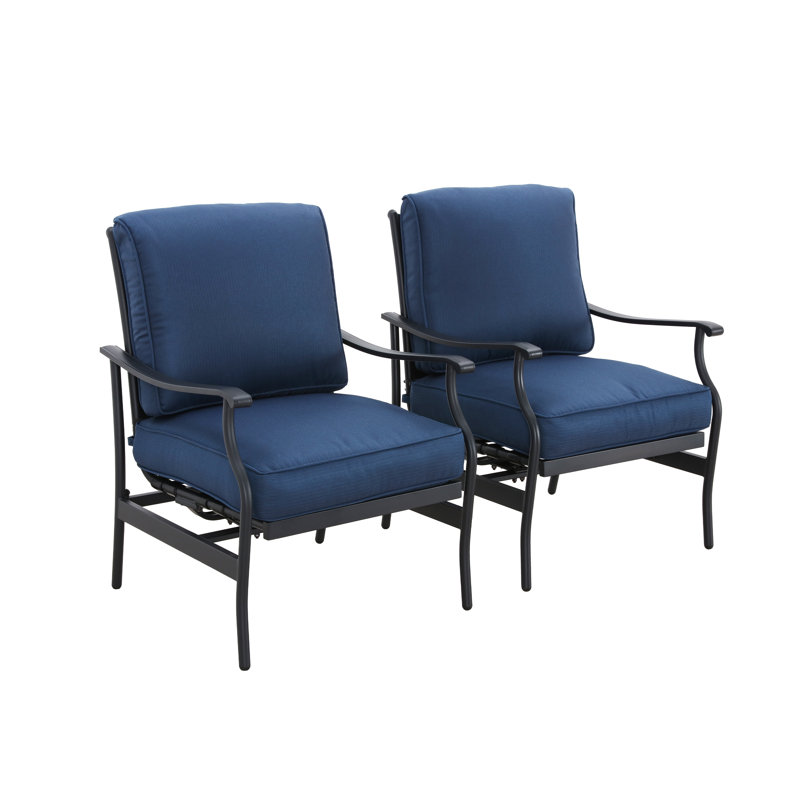 2-piece Outdoor Patio Deep Seating Chairs With Smooth Rocking Motion