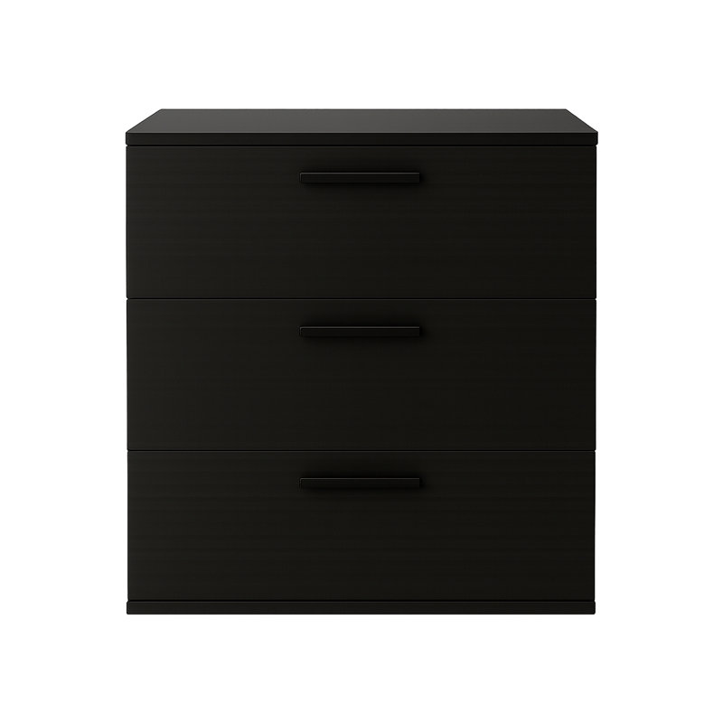 Commode modulaire à trois tiroirs Morgan, Noir