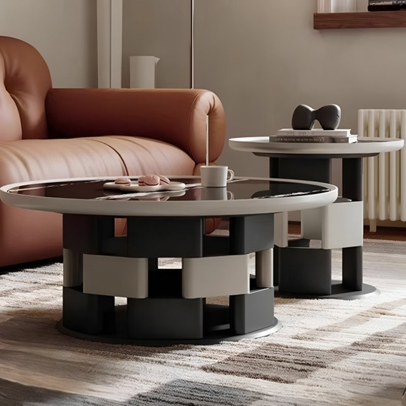 Ensemble de tables basses modernes avec plateau micro-cristallin