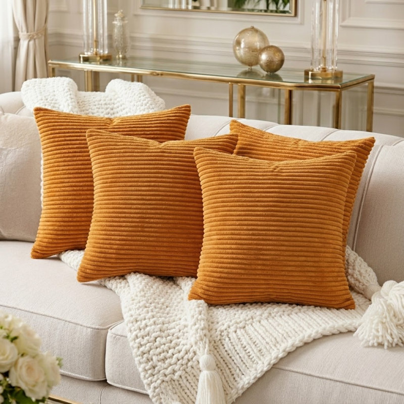 Areia Indoor / Outdoor Orange Square Cushion Cover