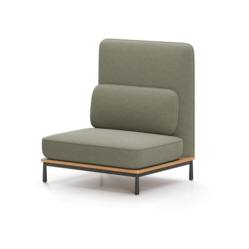 Arc Armless Chair, L493 Sanfor Nickel 3475, Natural Oak
