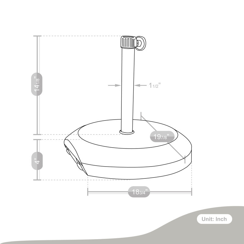 Base de parasol autoportante Hunnicutt, gris