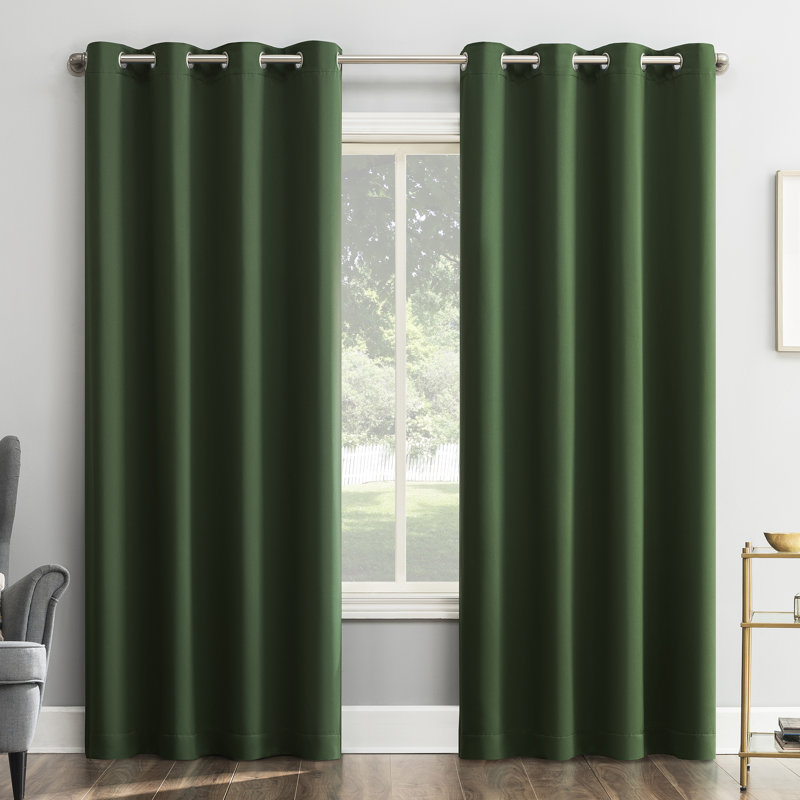 Panneau de rideau occultant avec œillets Burrier Wayfair Basics, L 40 po x L 63 po, À feuilles persistantes