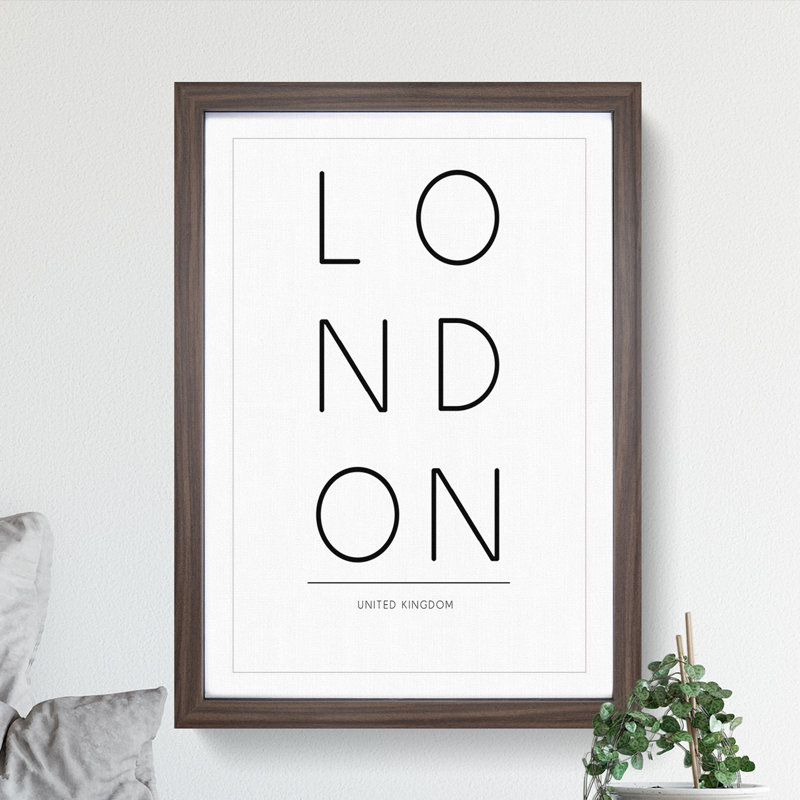 London United Kingdom - Framed Print, Walnut Framed, 90cm H x 65cm W x 2cm D