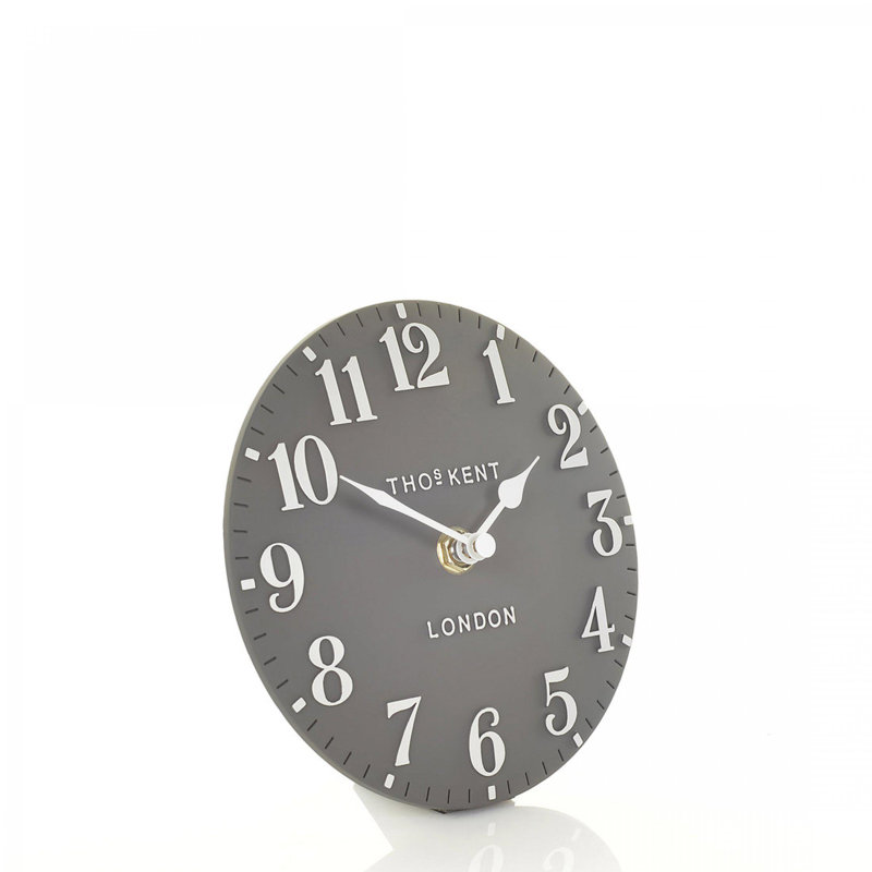 Modern & Contemporary Analogue Quartz Movement / Crystal Tabletop Clock, Dolphin Grey