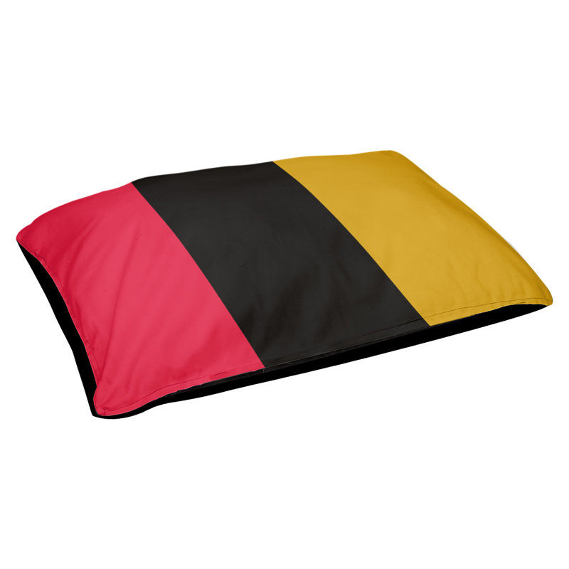 Oreiller rectangulaire New York, Grand (L 40 po x l 50 po), Rouge / noir / or