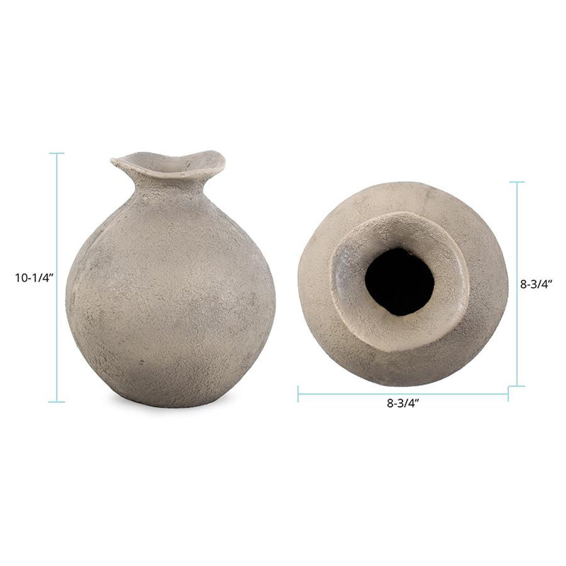 Textured Blanton Taupe Rounde Vase