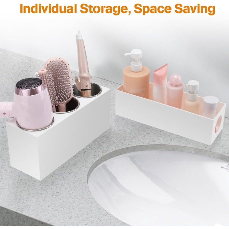 Organisateur pour outils de cheveux - Organisateurs et rangement de coiffeuse de salle de bain, Accessoires de coiffage