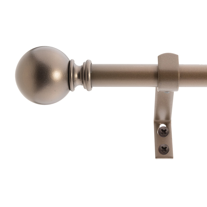 Tringle à rideaux simple réglable en métal Aariah, Bronze foncé, 86" - 128"