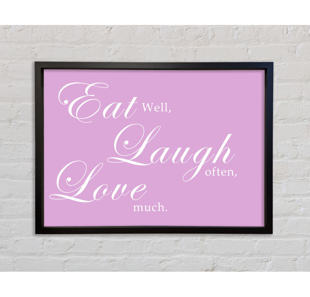 Küche Zitat Eat Laugh Love - Einzelner Bilderrahmen Typografie auf Leinwand